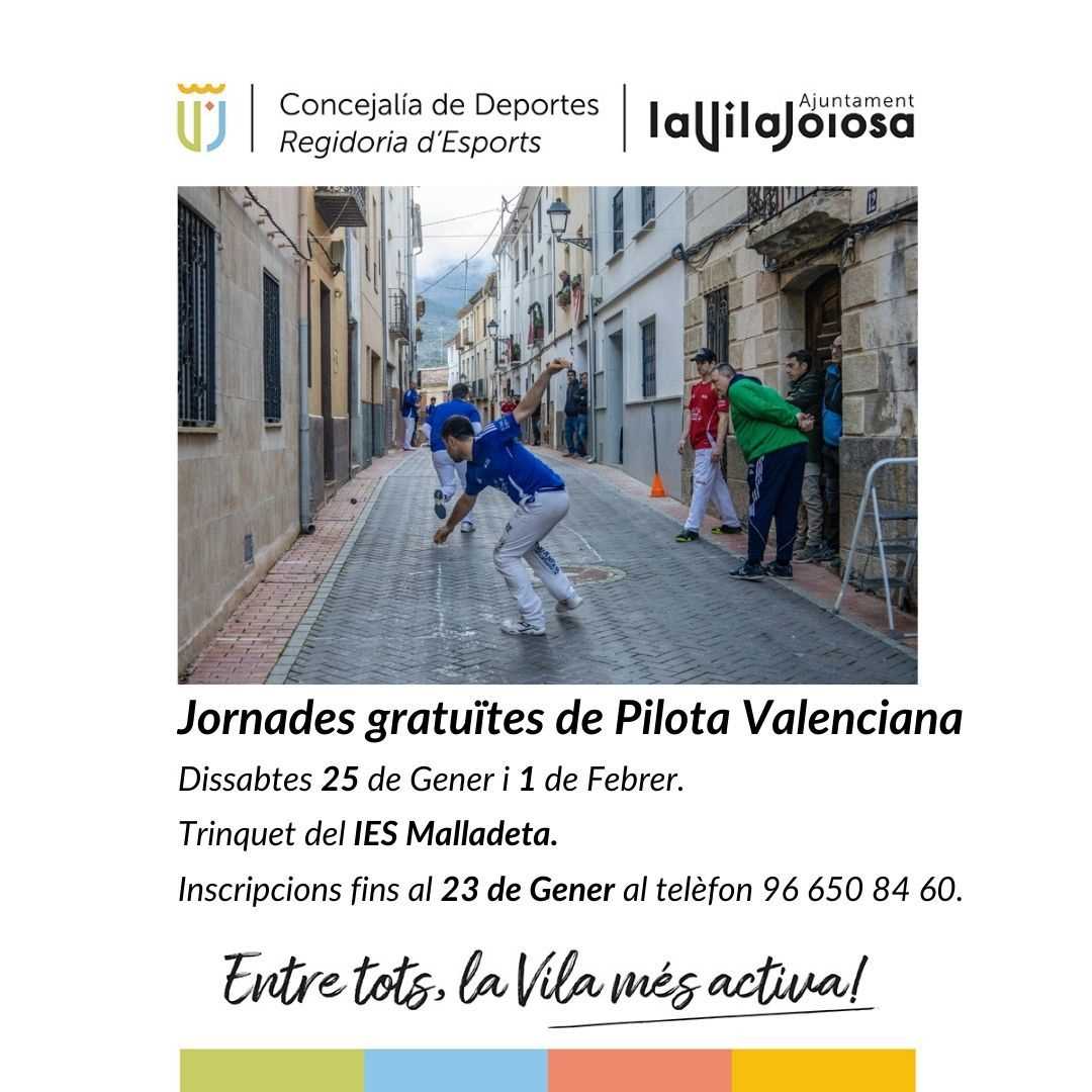 Jornadas gratuitas de Pelota Valenciana