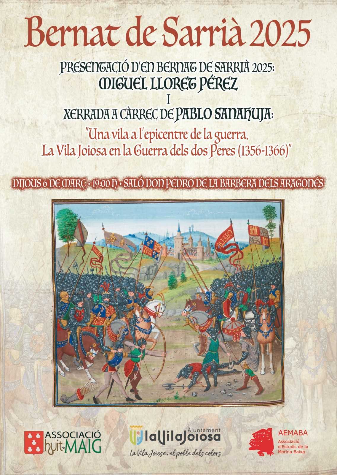 Presentación de Bernat de Sarrià 2025